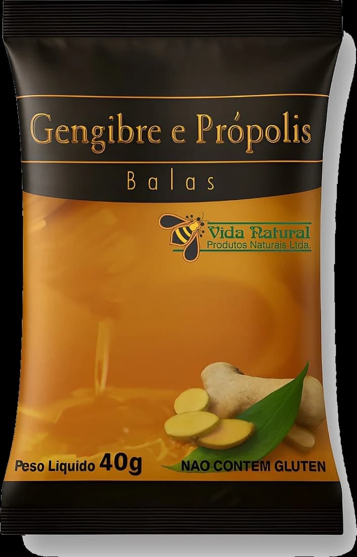 Balas de Gengibre e Própolis - 40g